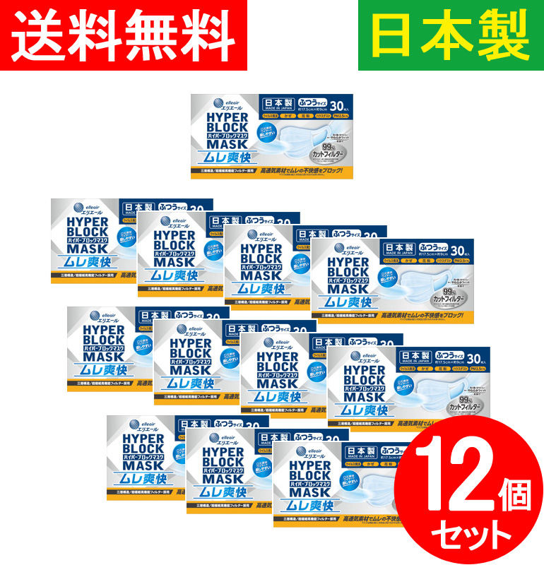 【補助金制度あり】【助成金制度あり】【送料無料】360枚入り ハイパーブロックマスク ムレ爽快 日本製 国産 99％カットフィルター ウイルス飛沫ブロック ウィルス飛沫ブロック 高通気素材 ムレにくい 夏用 使い捨てマスク 不織布マスク ふつうサイズ