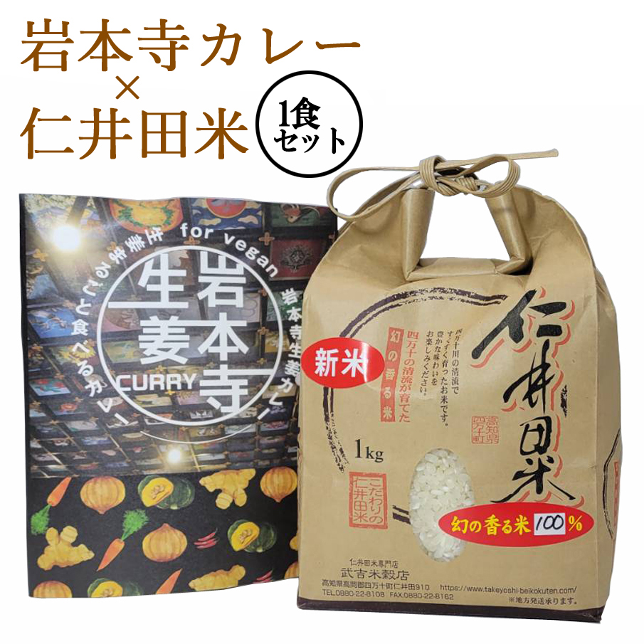 ＼生姜まるごと食べるカレー／ 「岩本寺生姜カレー」× 仁井田米 「十和錦 1kg」 おためしセット！ 新米 カレー レトルト curry ヴィーガン ビーガン対応 vegan お寺 贈り物 お中元 御中元 暑中見舞い 残暑見舞い お取り寄せ ギフト 高知土産 土産 プレゼント 【のし対応可】